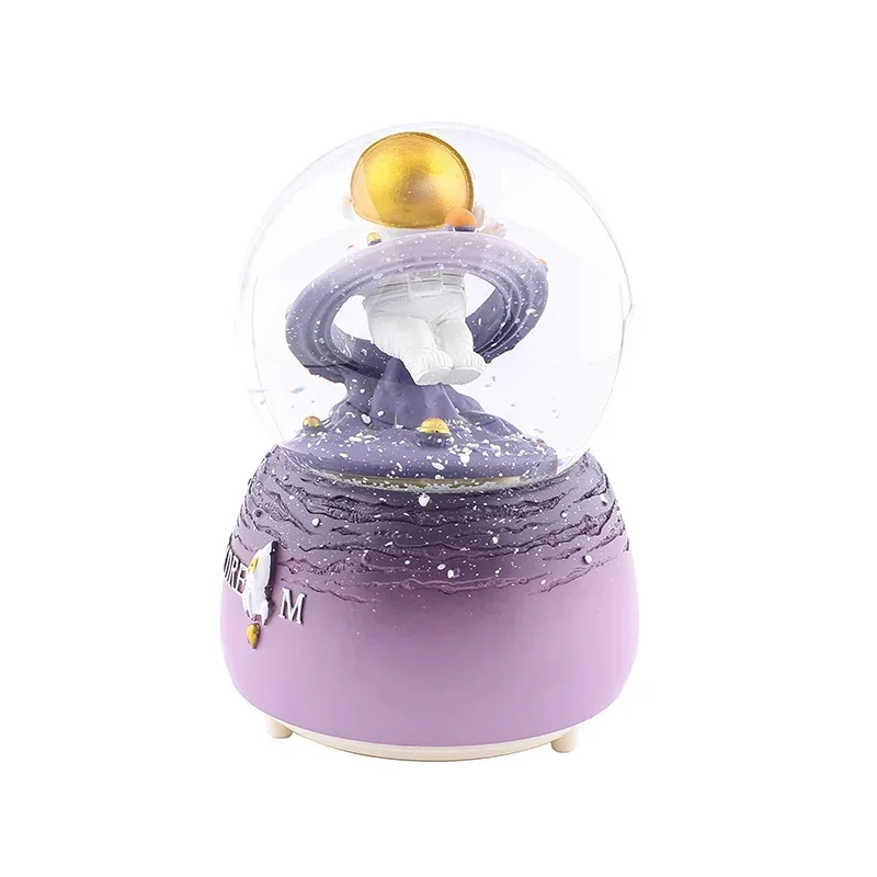 Figurines Miniatures Snow  Accessories Creative Desktop Water Polo Ornaments Supplies Astronaut Music Box