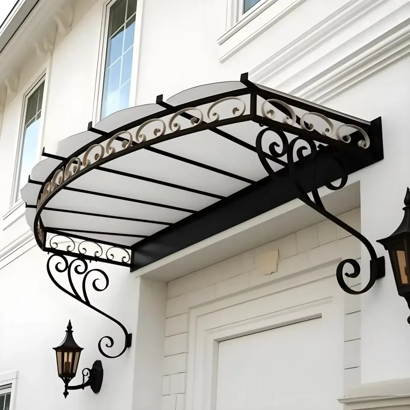 Villa Balcony Manual Operation Durable Waterproof Iron Roof Luxurious Steel Sunshade Canopy