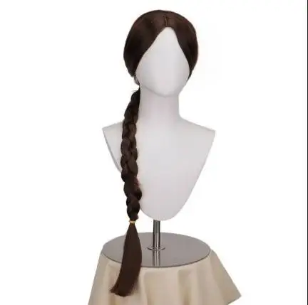 Lara coroa peruca sombra da tumba raider lara coroa peruca 70cm encaracolado marrom cabelo sintético alicia vikander role play trajes adereços