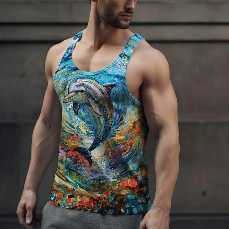 Kawaii Dolphins 3D Print Kids Tank Top Summer Fashion Casual Cartoons Vest Boy Girl Unisex Children's Clothing Tshirt Waistcoat