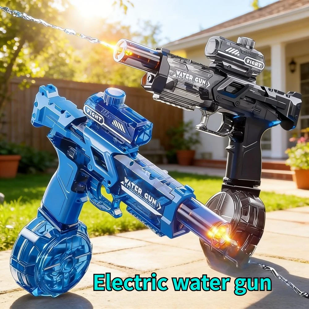 

Electric Water Gun with Realistic Flame Light Effect Perfect Summer Outdoor Beach Shooting Toy for Children and Adults