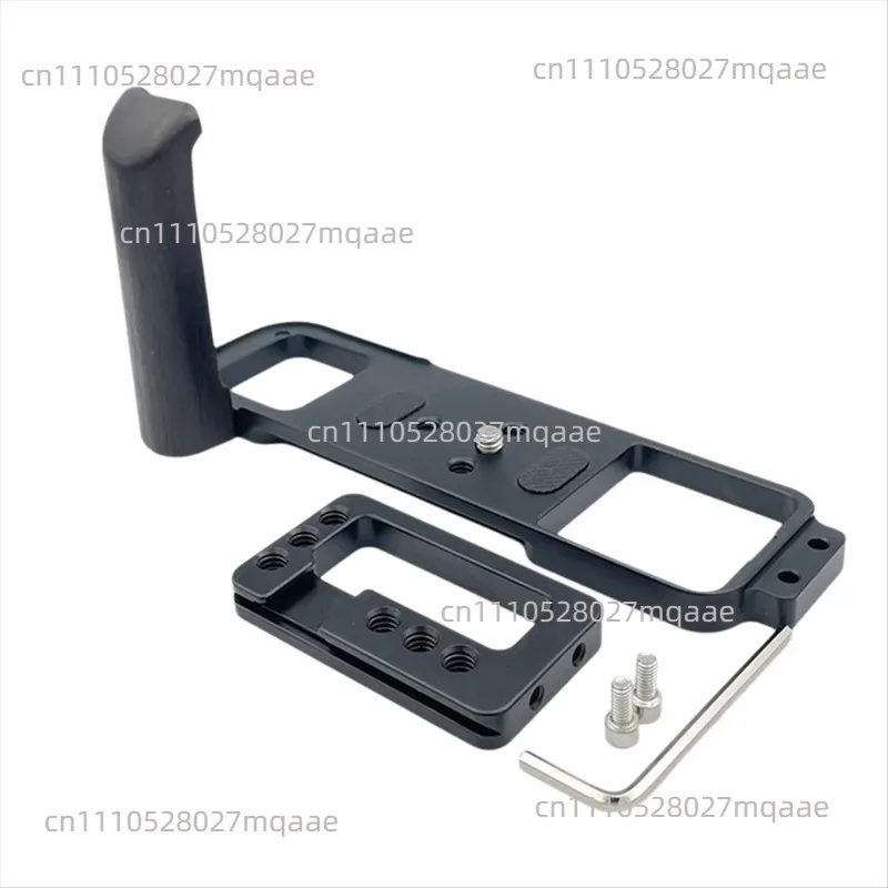 AU41-Wooden Quick Release L Plate Bracket for Fuji GFX50R Fujifilm Camera Hand Grip with Hot Shoe