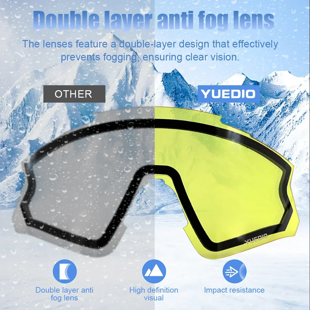 

UV400 Anti-Fog Ski Goggles Multifunctional Snow Sports Sunglasses with Full-Coated Spherical Lenses for Outdoor Use