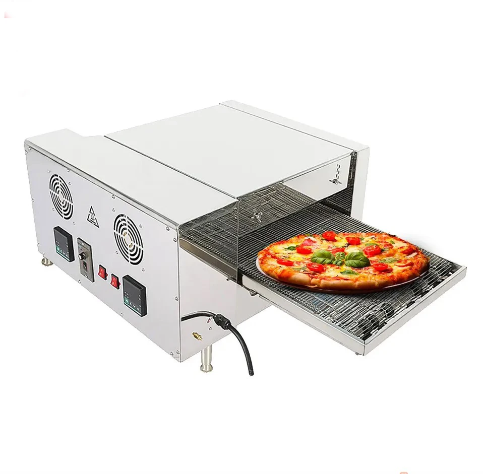Chain Conveying Commercial Pizza Oven Dual Voltage Restaurant Baking Appliance