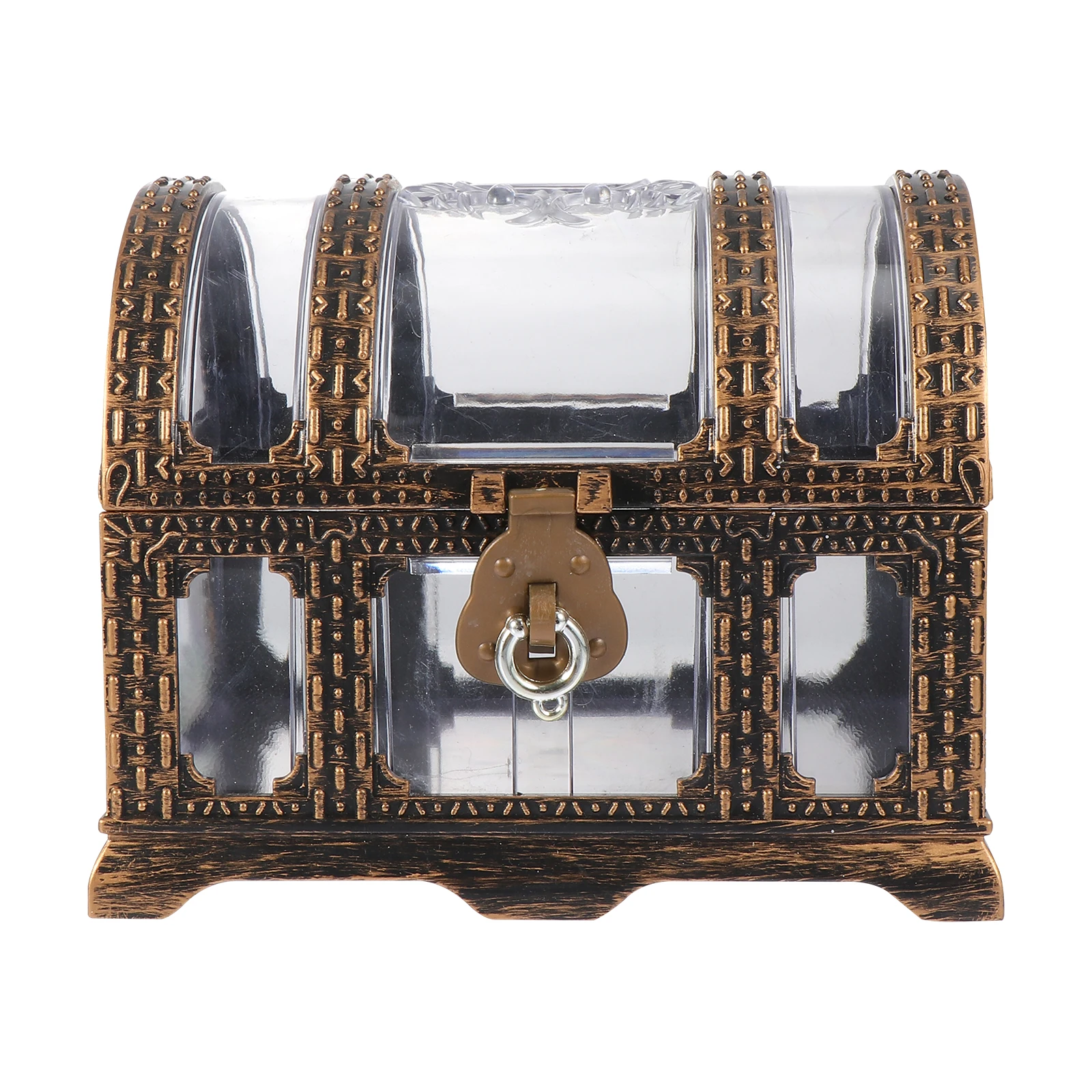 

Plastic Treasure Chests Pirate Storage Boxes Small Transparent Kids Toys Jewelry Souvenirs Accessories Collectibles Durable