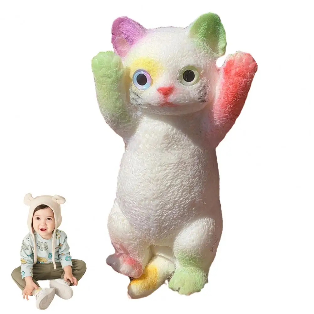 

Игрушка-непоседа для кошек, мягкая игрушка Tpr Cat Squeeze Toy для снятия стресса, реалистичная игрушка-котенок для детей, подростков, взрослых, уменьшение тревоги