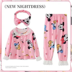 Mickey Princess Style Children's Pajamas Spring And Autumn Long Sleeved Children's And Girls' Home Clothing Set