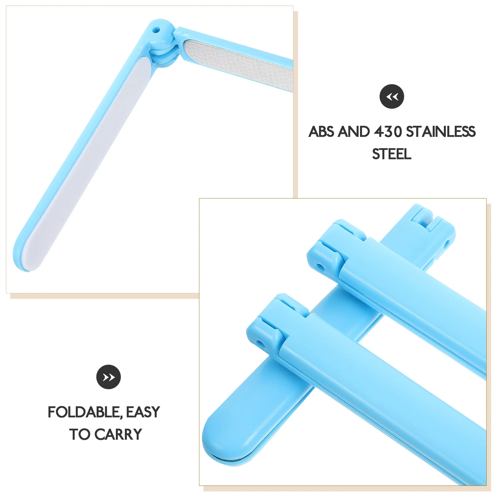 3 Pcs Nail Tools Folding Manicure Strips Portable File Files Rubbing Diamond Sky-blue Travel Trimming Fingernail