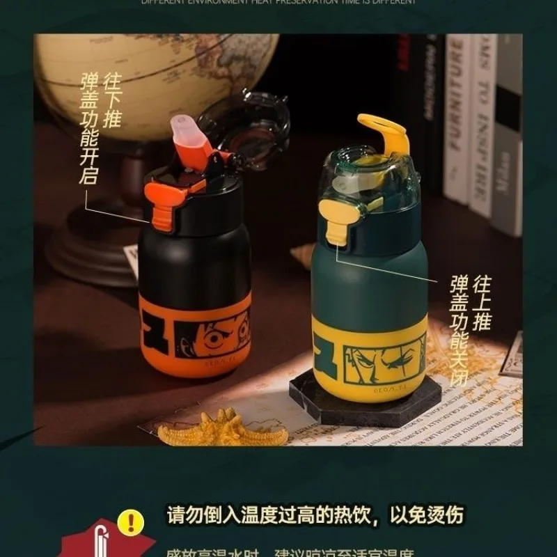 Desenhos animados de aço inoxidável isolados Cup, Correias criativas personalizadas para crianças, copo de água de grande capacidade, uma peça, Chopper Luffy