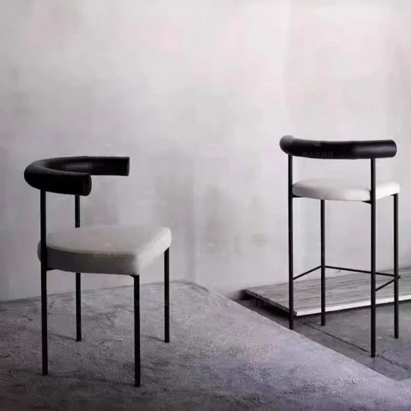 

Reception Single Bar Chairs Designer Minimalist Creative Counter High Chairs Stainless Steel Modern Taburetes De Bar Furniture