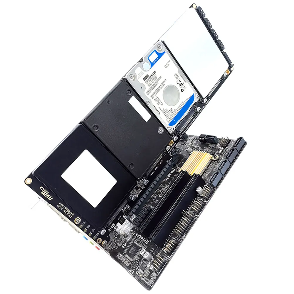 Tarjeta adaptadora SATA SSD de 4 puertos U2 NVME de 2,5 pulgadas, placa base compatible con PCIe X4x4x4x4 bifurcación U.2 a tarjeta PCIe con indicador LED