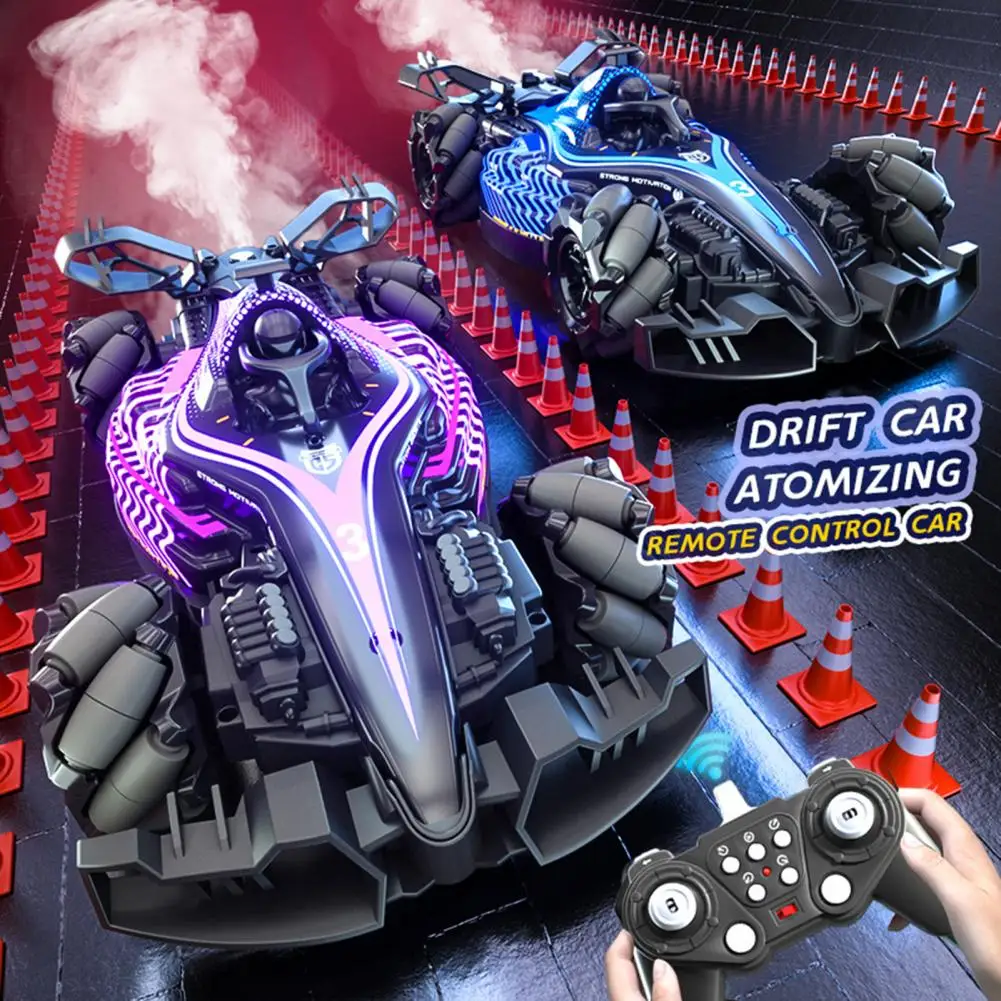 

2.4GHz Remote Control Drift Car with Spray Music Light High Speed Four-Wheels Drive Electric Racing Car RC Stunt Vehicle Toddler