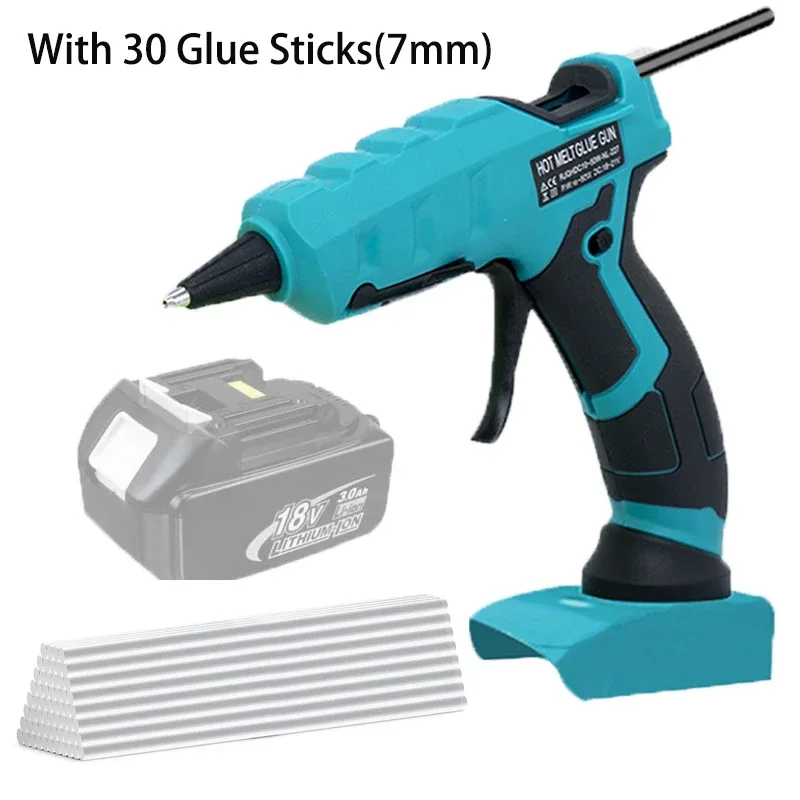 Hot Melt Glue Gun For Makita/DEWALT/BlackDecker/Milwaukee/Bosch 30pc 7mm Glue Sticks 18V Lithium Battery Electric Repair Tool