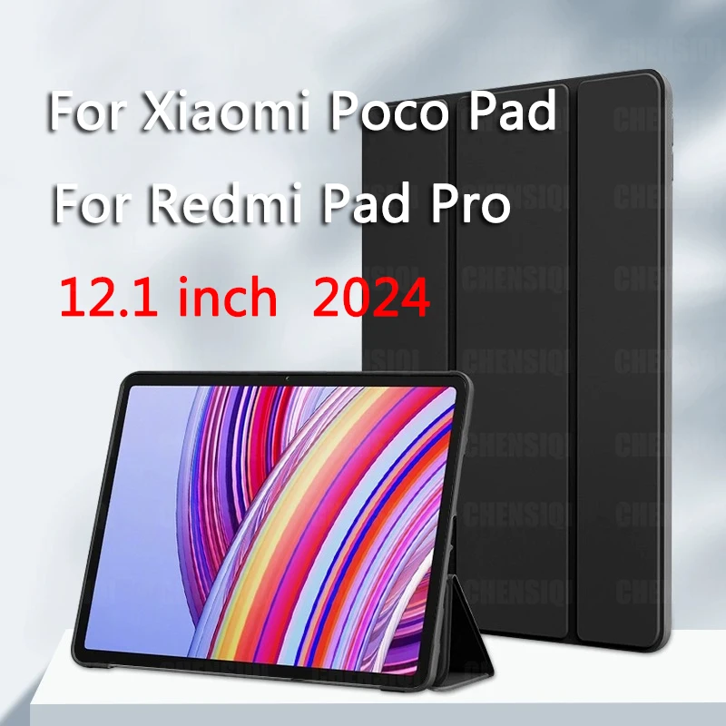 Case for Redmi Pad Pro 12.1 Inch 2024 Slim Lightweight Soft with Auto Sleep/Wake Foldable Smart Cover for Xiaomi Poco Pad 12.1"