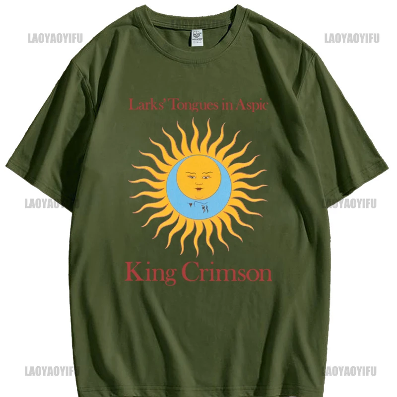 تي شيرت King Crimson Rock Music مطبوع عليه فرقة جرافيك تي شيرت قطني للرجال تي شيرت جديد تي شيرت نسائي