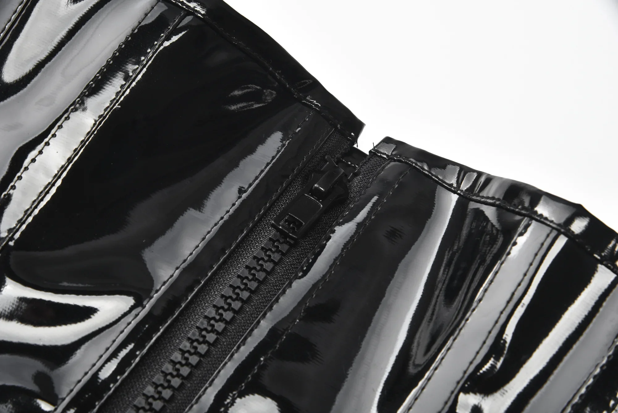 لامعة الأسود PVC مشد أعلى نظرة الرطب بولي Leather الجلود بوستير Steampunk Underbust المشدية التخسيس مدرب خصر بذلة مفصلة لشكل الجسم