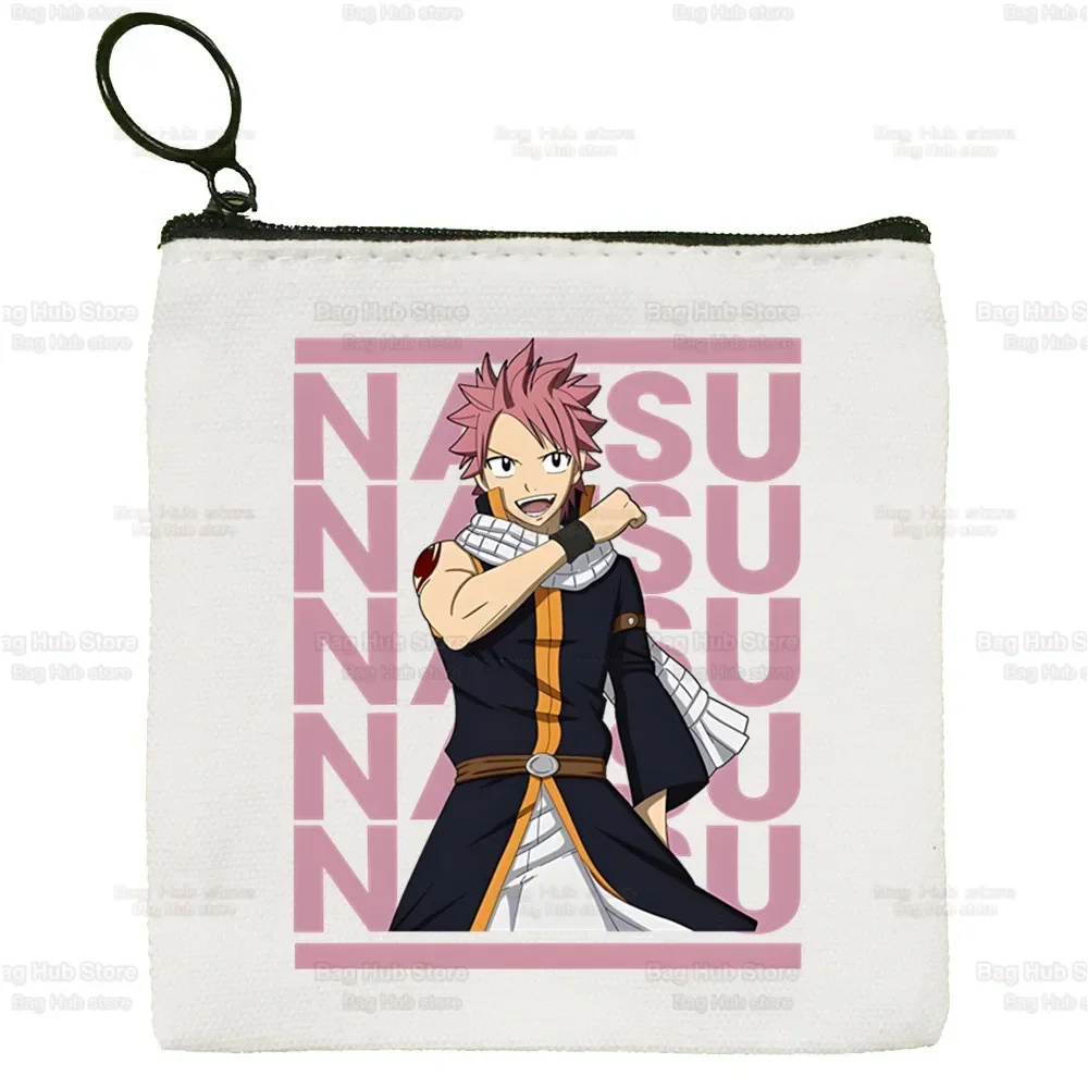 Fairy Tail Canvas Coin Purse Custom Logo Storage Pouch Canvas Bag  New Guild Cartoon Coin Bag Key Anime Natsu Zodiac Coin Purse