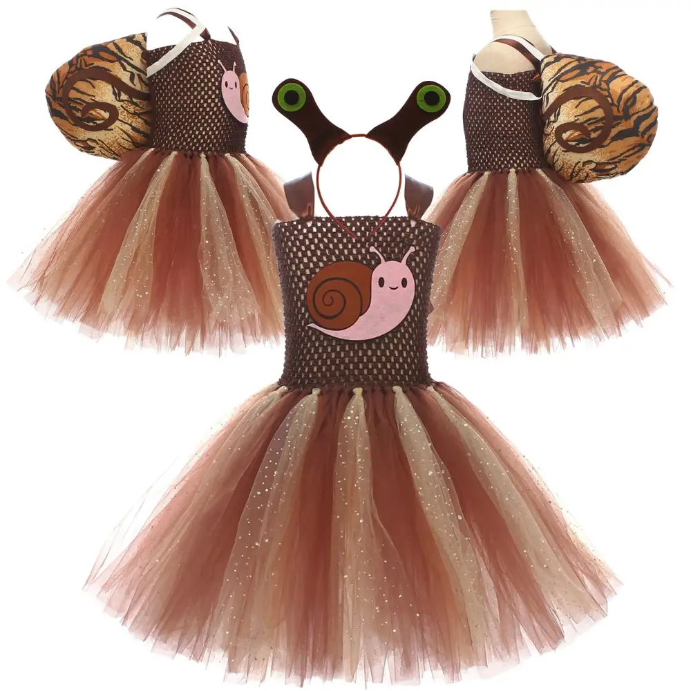 

Halloween Snail Costume Kids Girls Tutu Dress Animals Cosplay Disguise Stage Performance Fancy Dress Up Halloween Carnival Suit