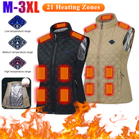 21 Heating Zones Usb Heated Vest Electric Heated Jackets Sportswear Heated Coat Winter Waistcoat For Women Ski Warm Clothing