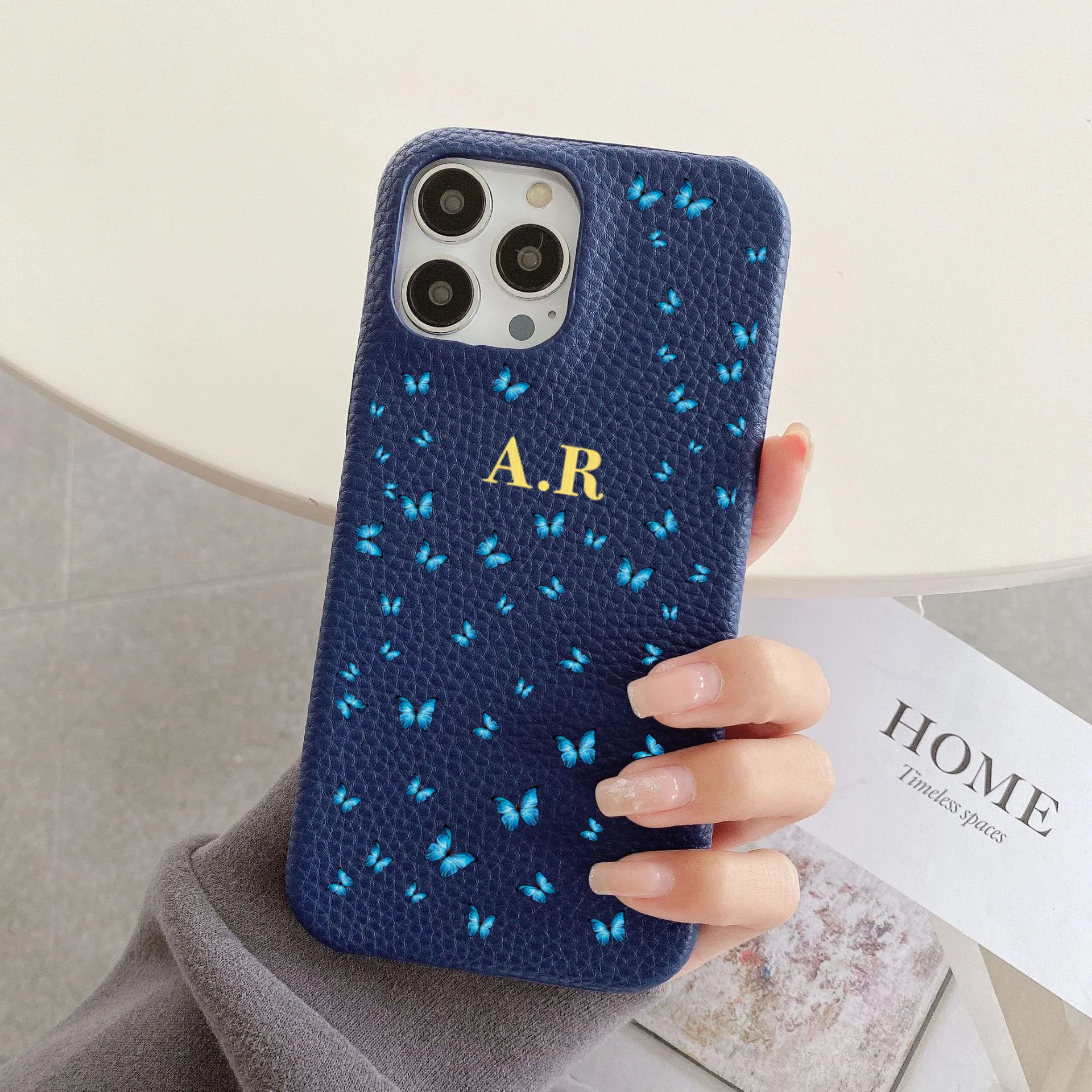 

Personalised Customized Name Leather Case For iPhone 16 14 13 12 11 Pro Max Initials Letters kafr saya Cover 13 14 15 Pro Max