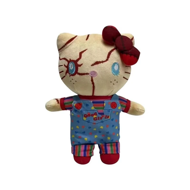 Muñeco fantasma payaso de Hello Kitty de 24CM, juguete de peluche de Halloween, colección Kawaii de Anime para bebé, juguete para regalo de Festival