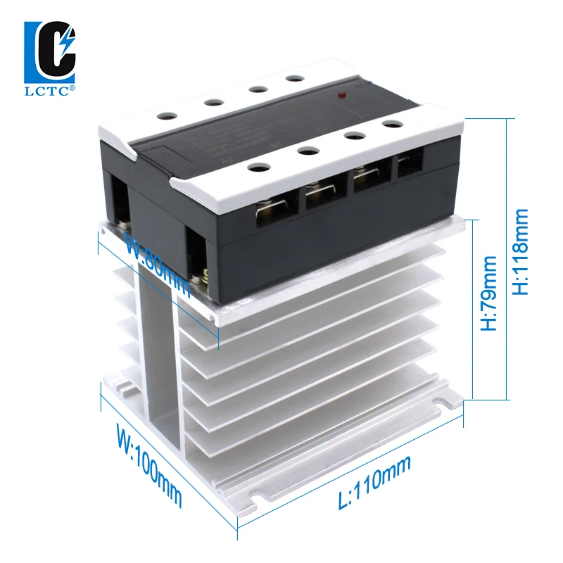 10A 25A 3-32VDC Control Three Phase Solid state Relay With Radiator Integrated for Swithc On-Off