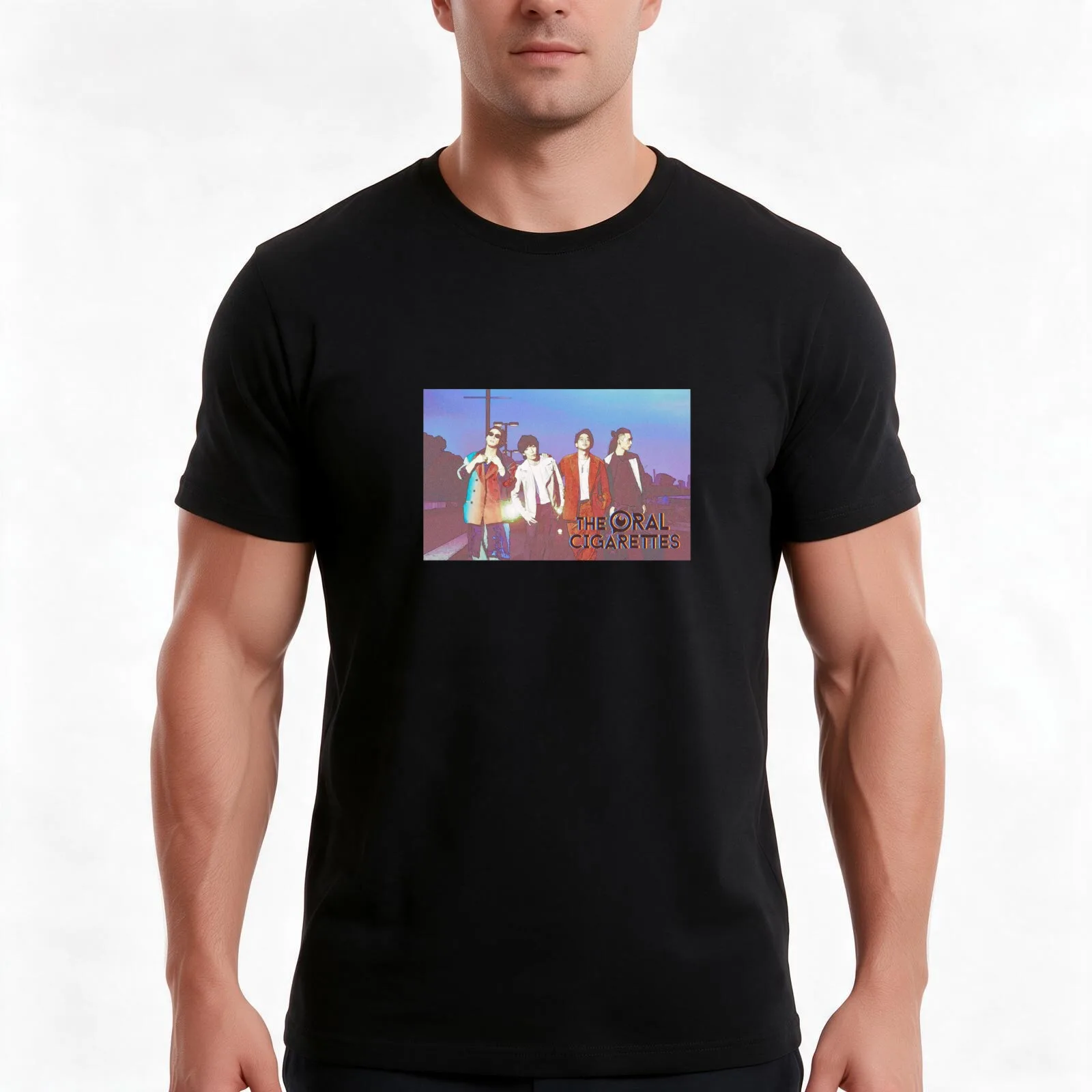 The oral cigarettes - Glitch T-Shirt, Summer Casual Cotton Tee, Oversized Streetwear Tops, Vintage Graphic Print, 100% Cotton