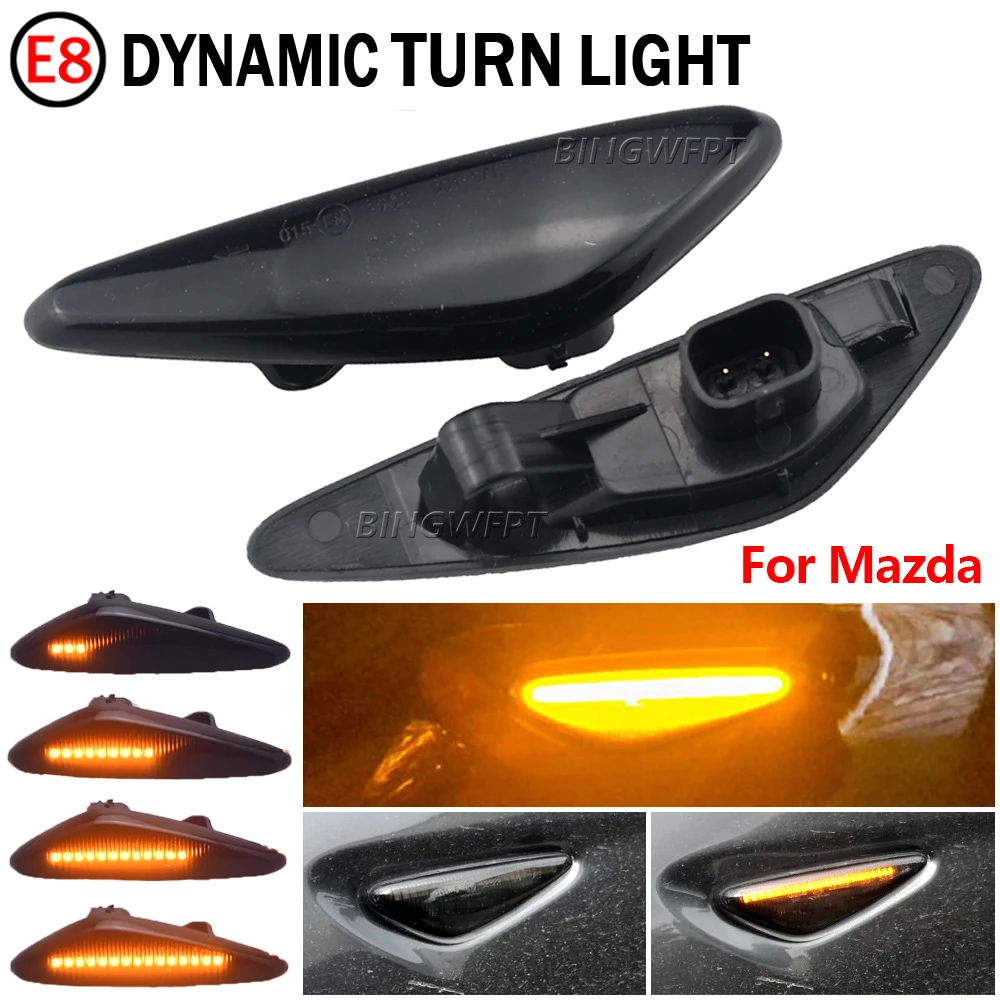 2PCS LED Side Marker Indicator Light For Mazda Miata MX5 ND RX-8 6 Atenza GH 2008-2012 5 Premacy CW 2010-2013 For Fiat Spyder