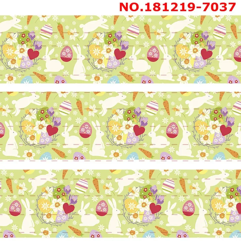 

New 50 Yards Lovely Easter Day Ribbon Printed Grosgrain Ribbon 7037-7048