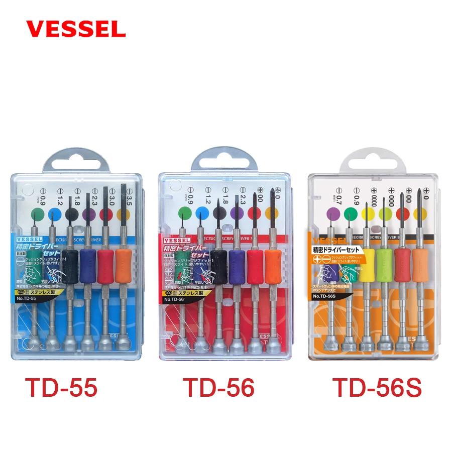 Vessel Precision Screwdriver Grupo Phillips com Fenda para Casa Inteligente pc Reparo Telefônico Td55 Td-56 Td-56s Pcs