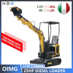 Italy Mini Crawler Excavator with Rubber Track Attachments Hydraulic Digger for Home Garden Farm Use CE EPA Certified