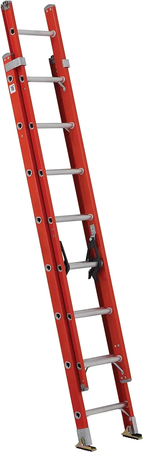 Ladder FE3216 Fiberglass Extension Ladder 300-Pound Capacity, 16-foot, Type IA, Orange