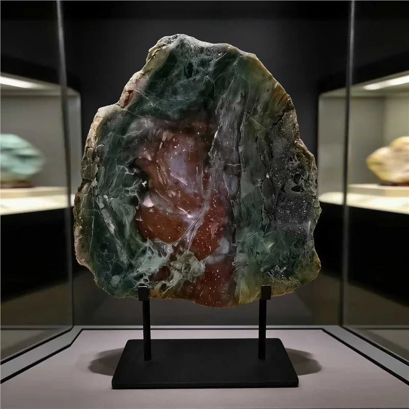 Indian natural stone agate landscape ornament, unique texture natural mineral specimen modern art ornament