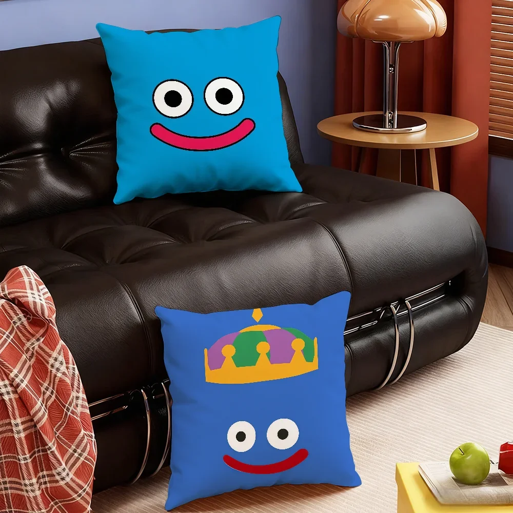 Cartoon S-Slime Dragon Quest-S cushion cover Soft Smooth Hidden Zipper Washable Decorative Couch Office Housewarming Gift