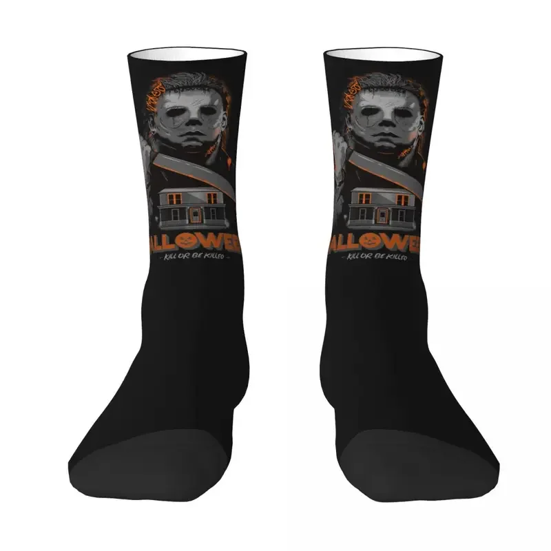 Y2K Casual Horror Film Halloween Michael Myers Knife Unisex Windproof 3D Print Happy Socks Street Style Crazy Sock