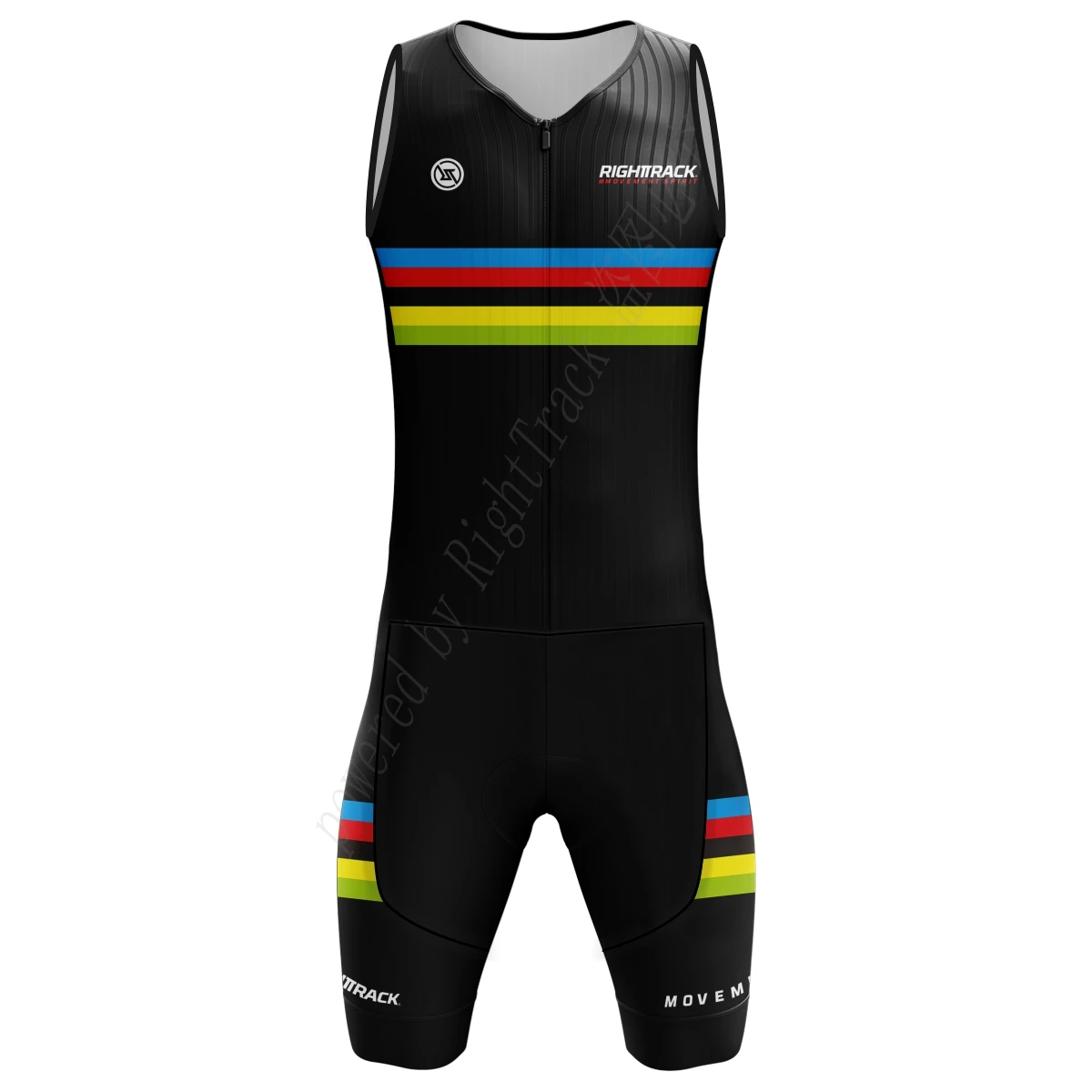 Pro triatlon trisuit unisex bez rukávů tvoření šatstvo pestrý skinsuit RIGHTTRACK plavání cyklistika běžecký bruslení oblečení