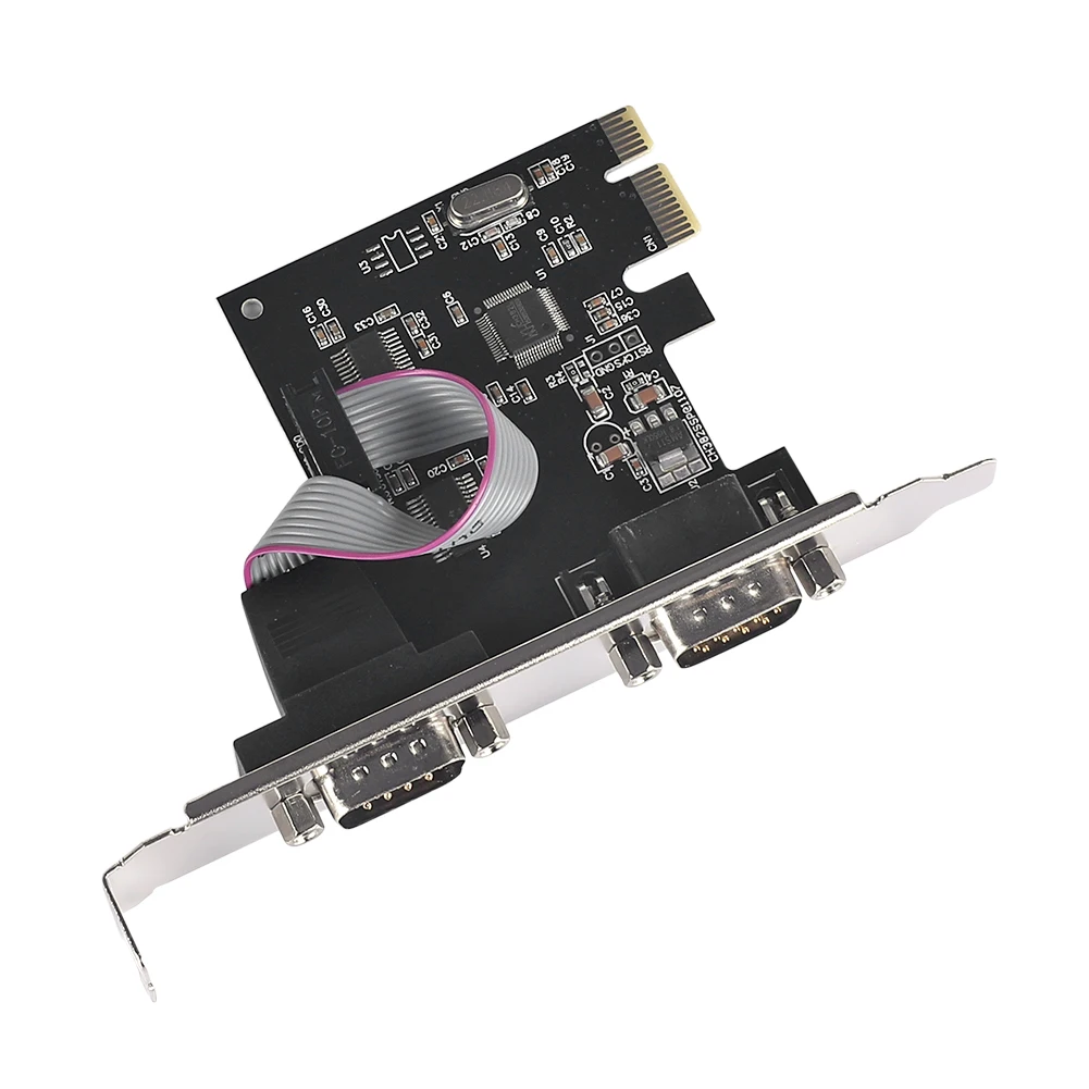 

Последовательная карта PCI-E PCI-Express на два последовательных порта COM RS232, плата расширения для настольного компьютера с промышленным управлением