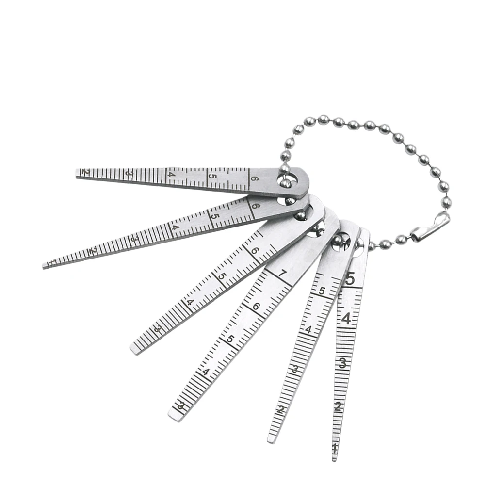 

6pcs 0-7 Stainless Steel Welding Inspection Gauge Taper Metric Depth Ruler Optical Calibrated Measuring Tool For