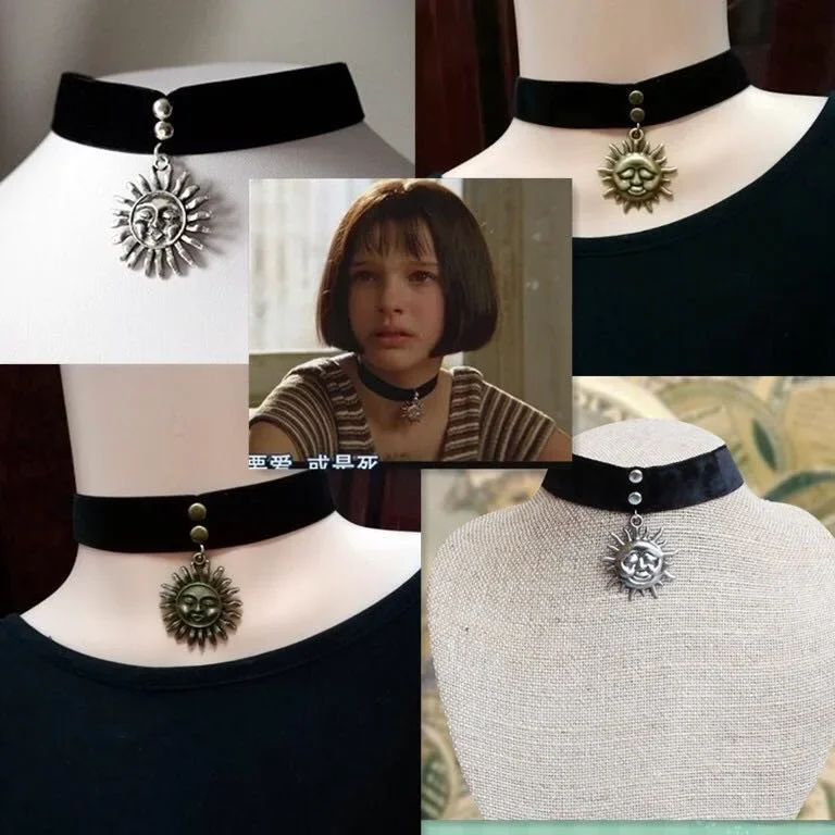 Реквизит для косплея из фильма Леона, профессиональная Лолита, Матильда, кулон «Солнце», шейная цепочка, ожерелье, женский воротник, женская одежда, аксессуары