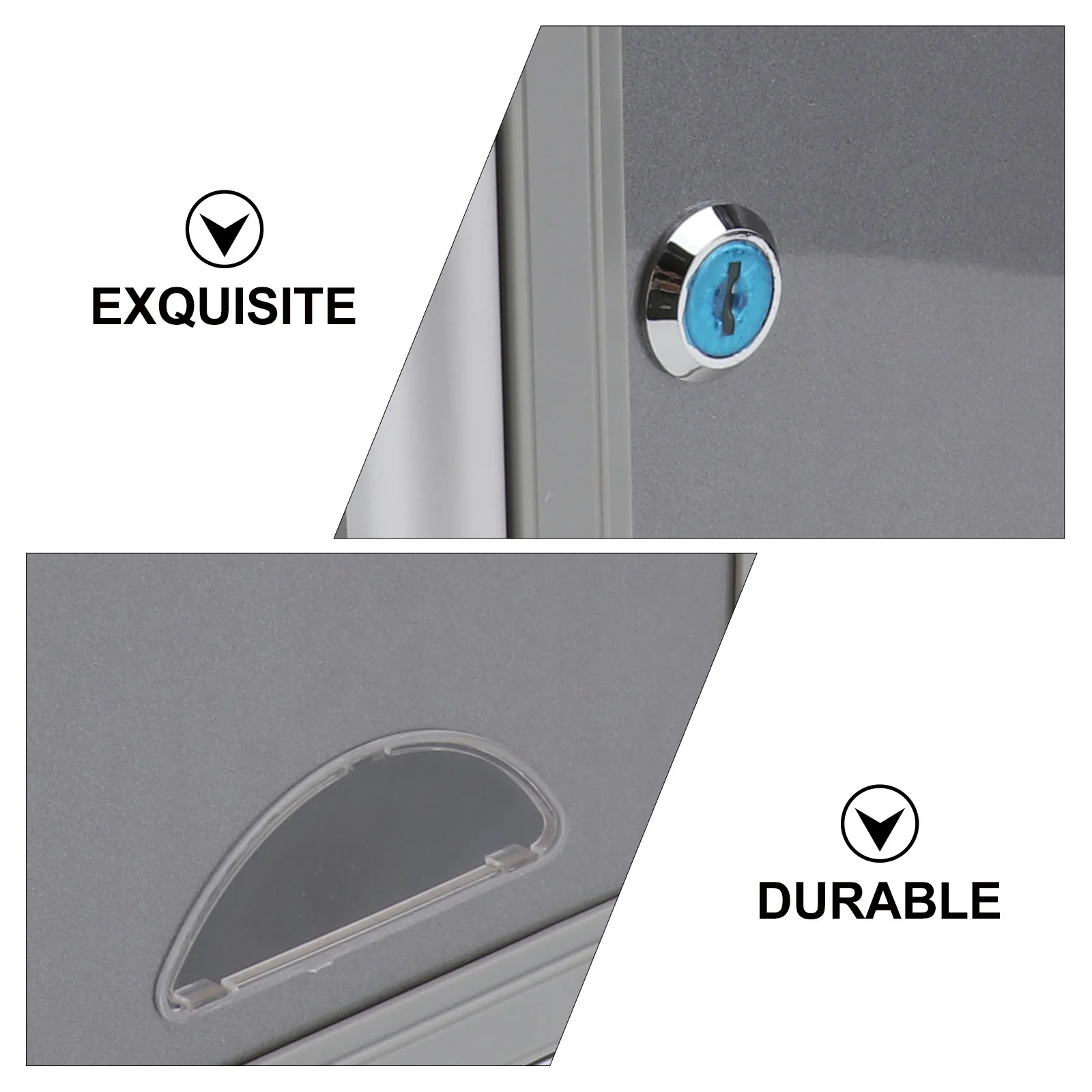 1Pcs Wall-Mounted Aluminum Alloy Suggestion Box Lockable Security Ballot Box Silver Grey Outdoor Letter Storage Container