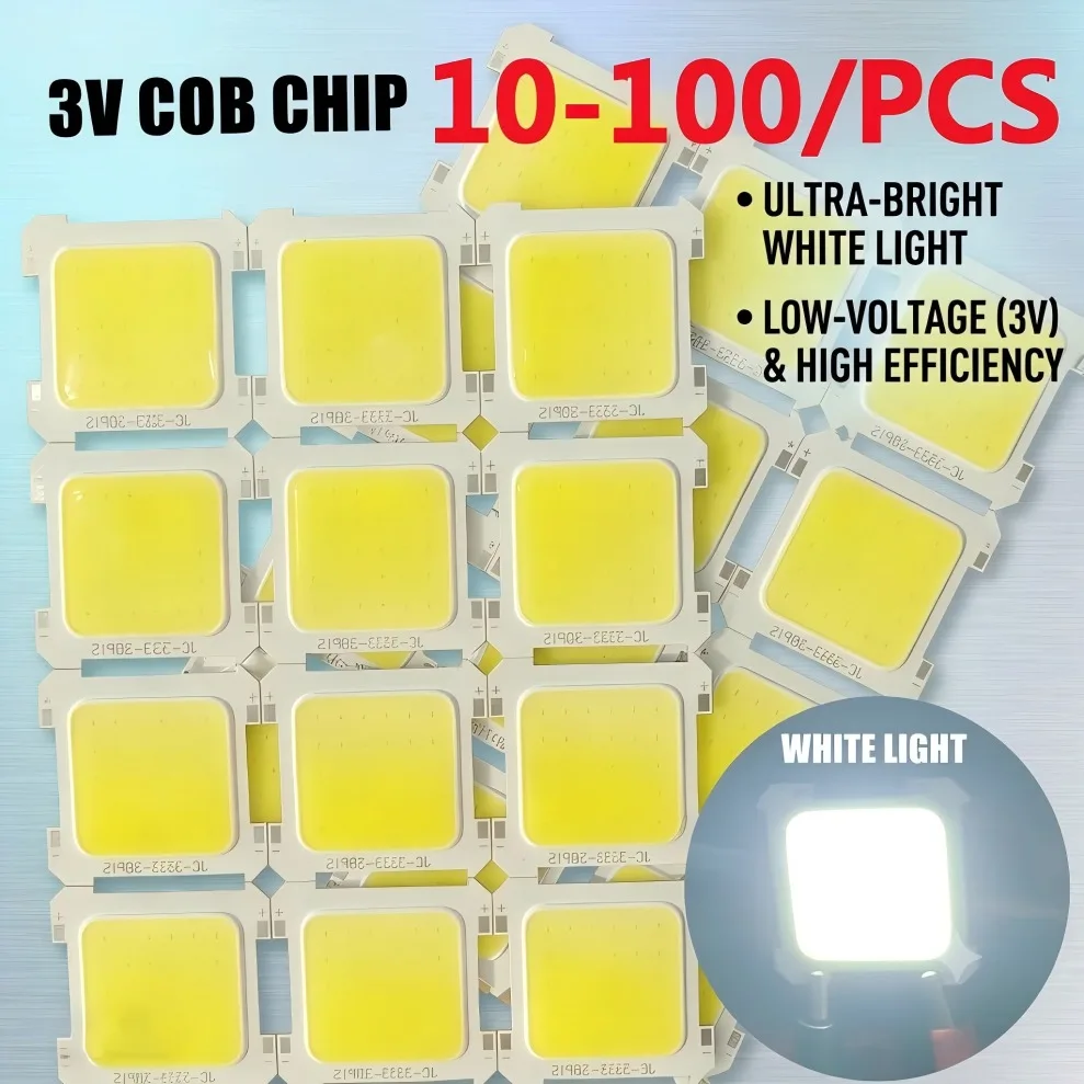 10~100PCS/lot 3V High Brightness LED COB Integrated Chip White Spotlight Tube Light Portable Camping Light LED Bulb Accessories