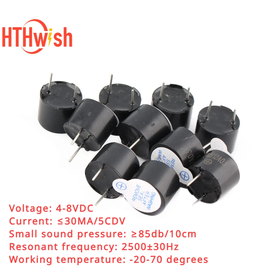 10PCS/LOT Active Buzzer 12mm Mini Magnetic Active Piezo Buzzers 3/5/12V for Arduino Electronic 12*9.5mm /9*5.5mm
