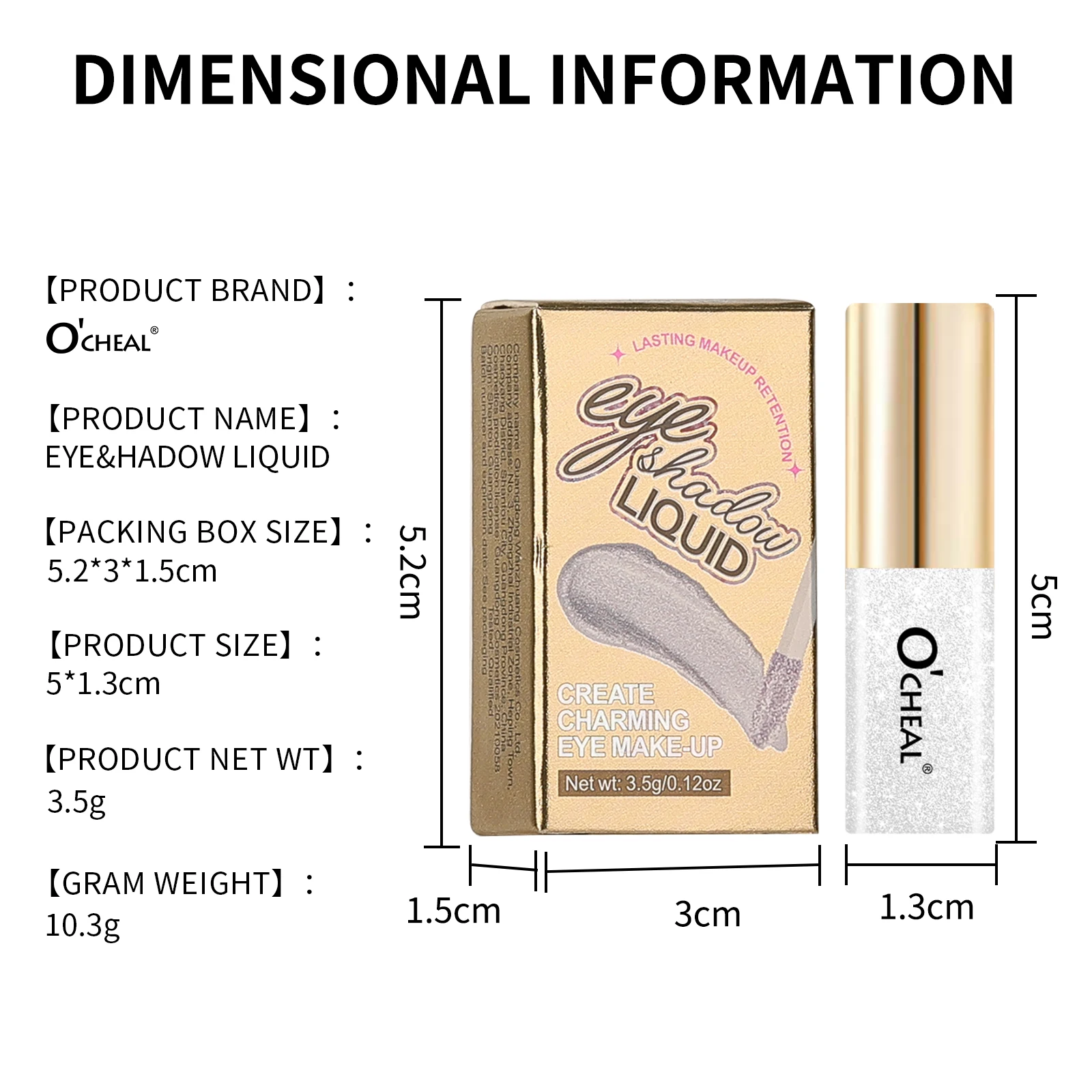 O’cheal Liquid Eye Shadow Neck Diamonds Shiny Waterproof Charming Silkworm Shimmer Eye Makeup Cosmetics Glitter Highly Pigmented