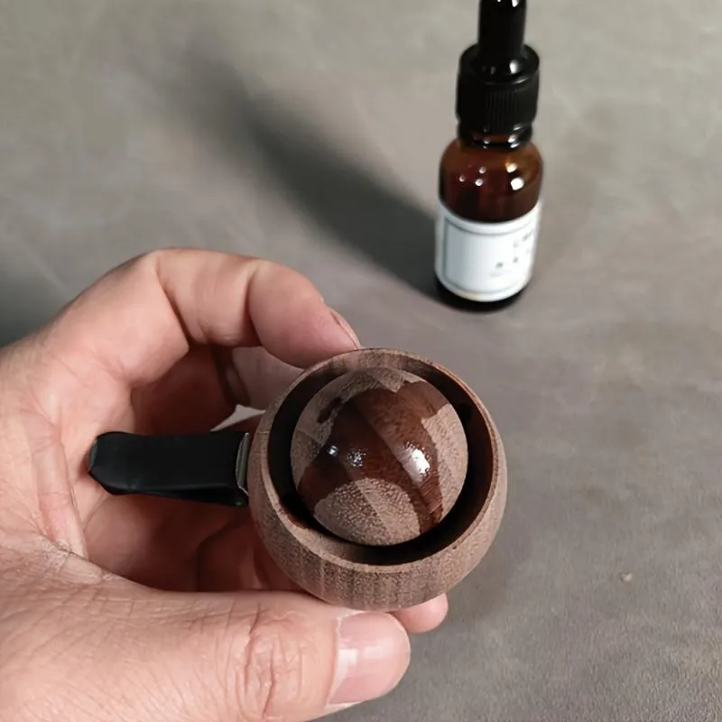 Mini Wooden Fragrance Oil Diffuser Natural Scent Aroma Diffuser For Car Bedroom Living Room Bathroom Air Freshening Accessory image 4