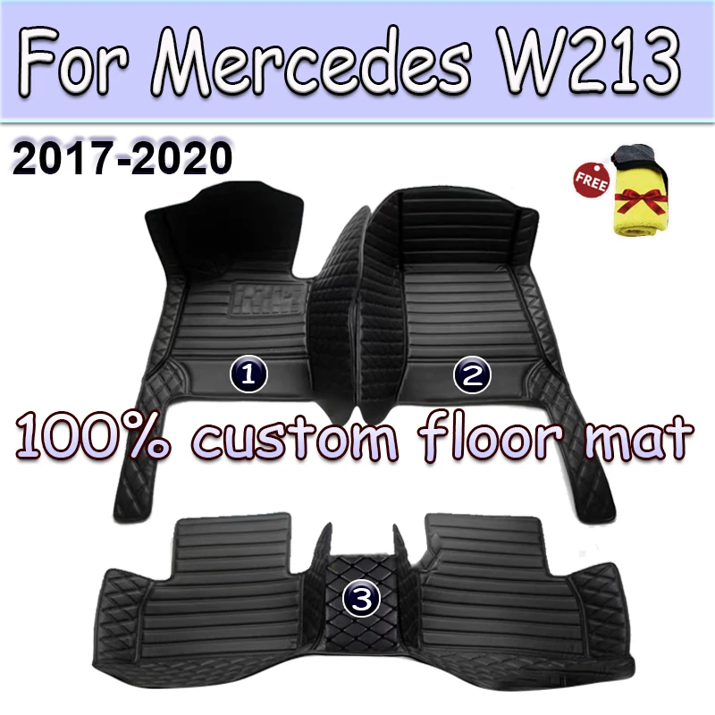 

Автомобильные коврики для Mercedes W213 2017-2020, Прямая поставка, аксессуары для салона автомобиля, кожаные коврики, коврики, подкладки для ног