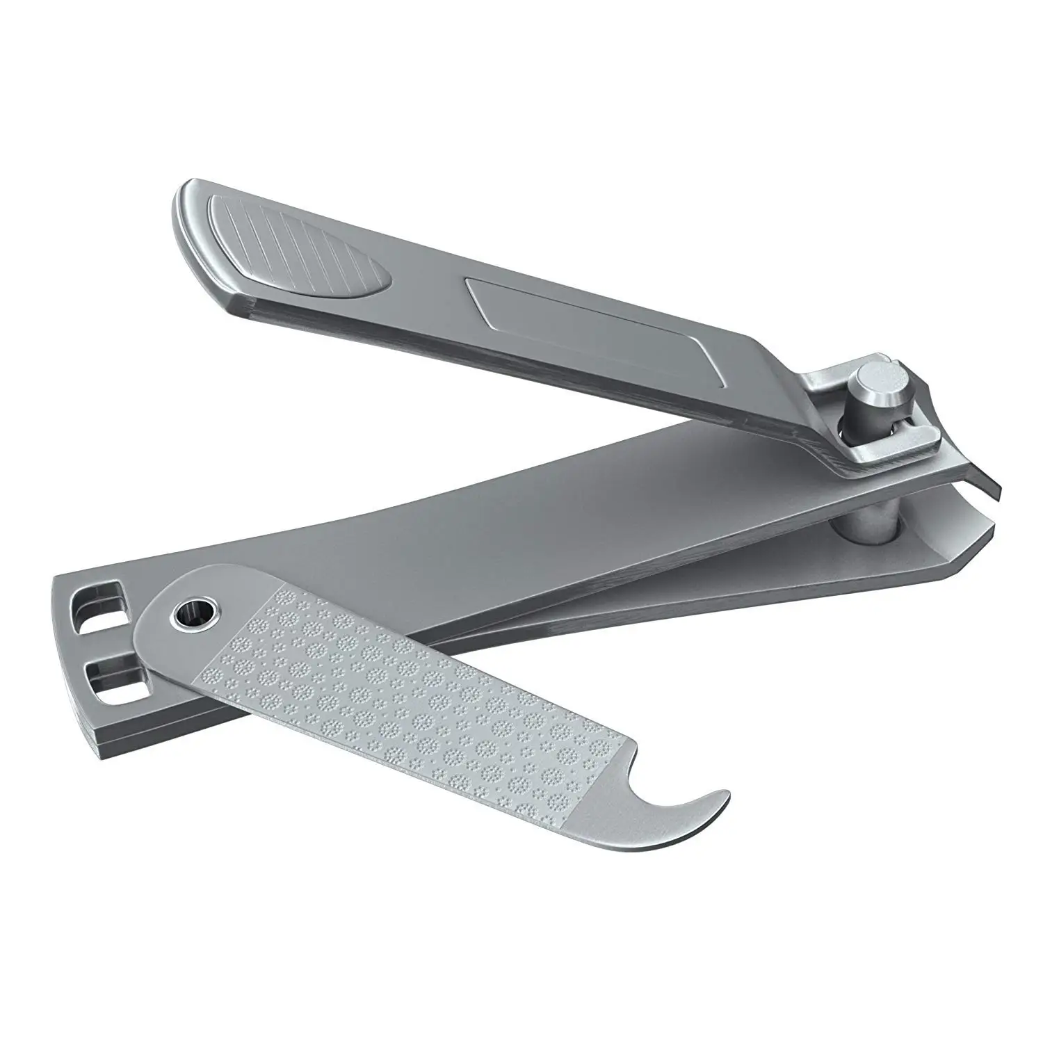 

Swing Out Nail Clippers with Cleaner and File, Sharp Stainless Steel, Wide Easy Press Lever for Fingernails and Toenails