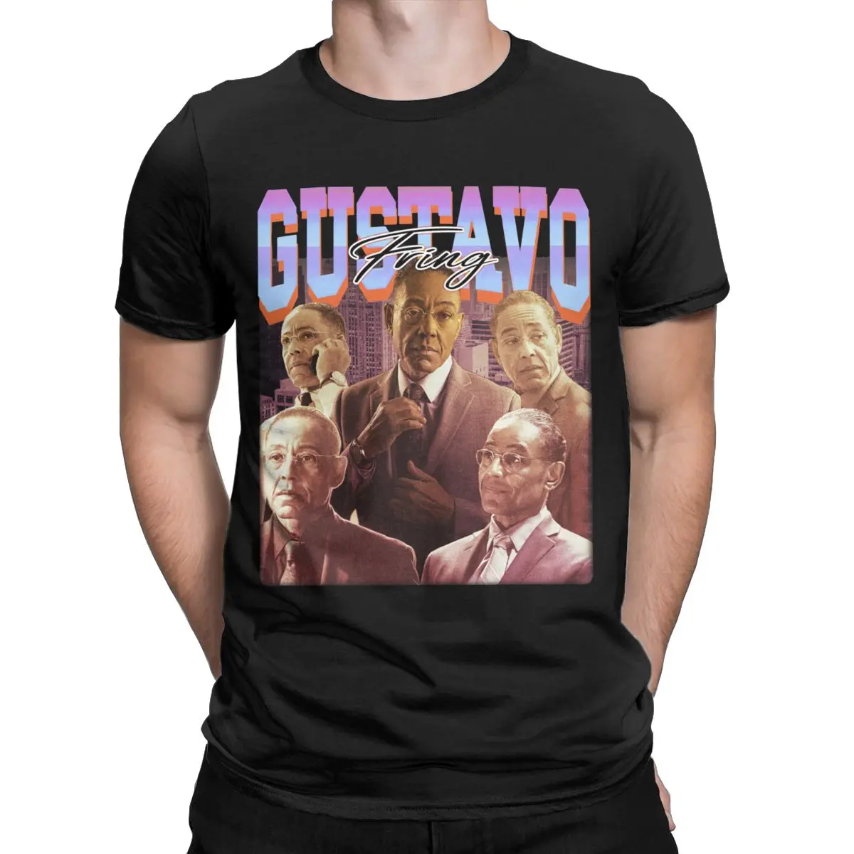 Men\'s Gustavo Fring 90s Rap Style T Shirt Breaking Bad Cotton Clothes Funny Short Sleeve Round Collar Tees Gift T-Shirts