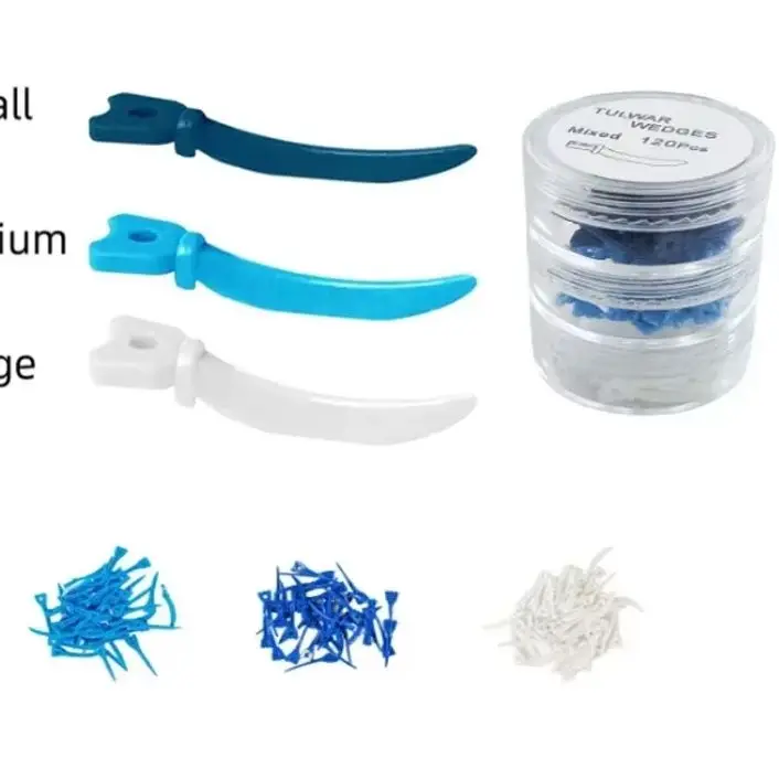 

3 Sizes Dental Wedges Disposable Medical Plastic Tooth Gap Tulwar Wedge with Holes Dentistry Oral Accessori Materials
