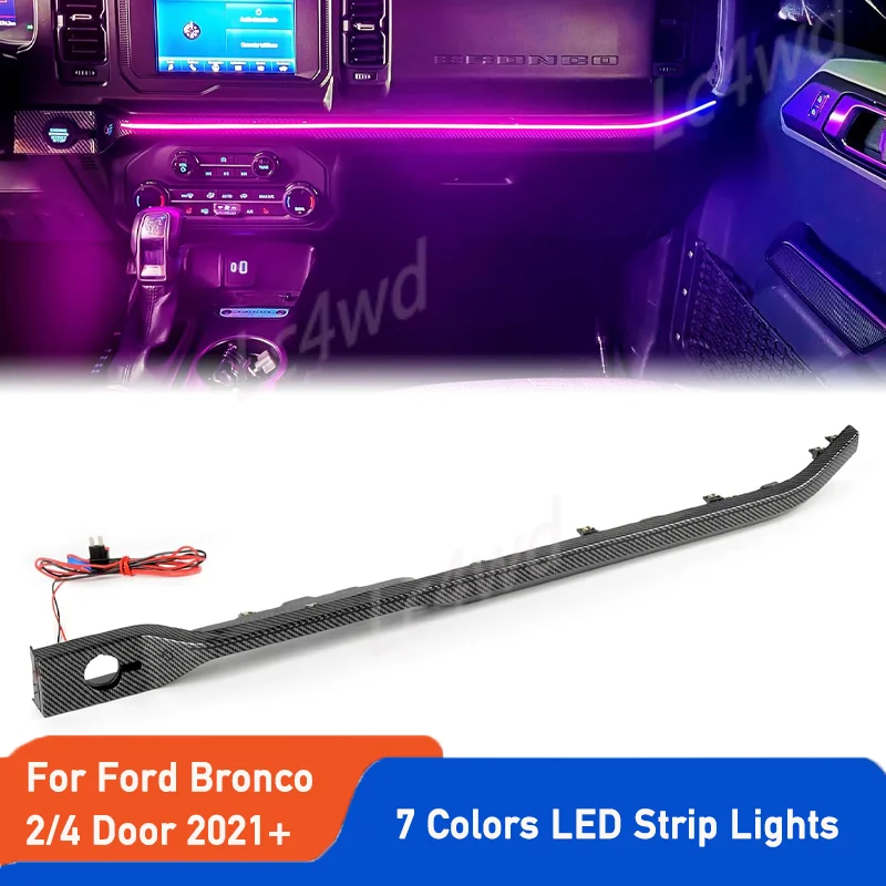 

LC4WD 4X4 Interior Accessories Atmosphere Light 7 Colors LED Strip Center Control Trim For Ford Bronco 2021-2026 (Exclude Sport)