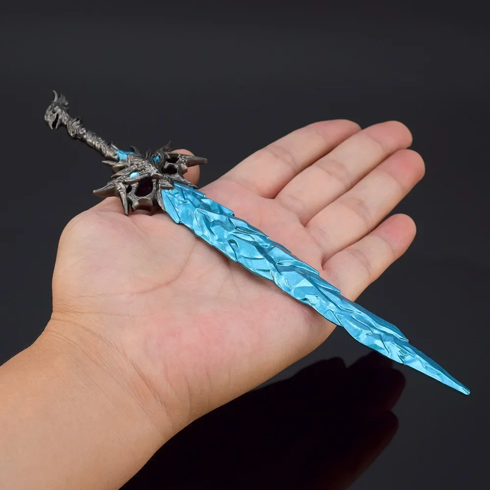 Llavero DE ARMAS DE Naraka Bladepoint para niños, modelo de cuchillo de juguete, espada, espíritu de hielo, juego de Metal, periféricos, espada, Cosplay, juguetes, regalo, 22cm